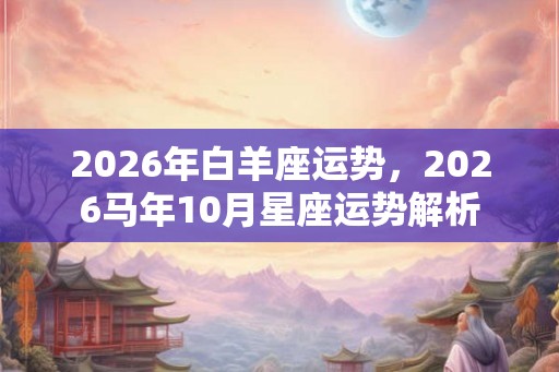 2026年白羊座运势,2026马年10月星座运势解析 2026年白羊座运势,2026马年10月星座运势解析