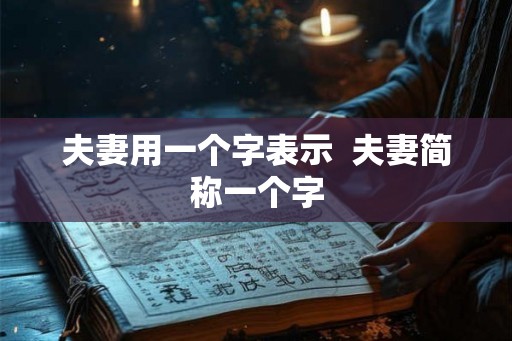 夫妻用一个字表示  夫妻简称一个字