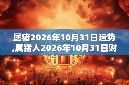 属猪2026年10月31日运势,属猪人2026年10月31日财运,生肖猪2026年10月31日运势 属猪2026年10月31日运势,属猪人2026年10月31日财运,生肖猪2026年10月31日运势