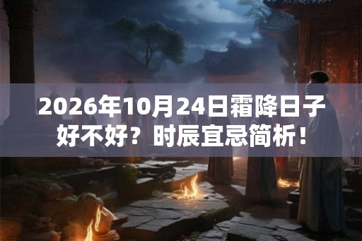2026年10月24日霜降日子好不好？时辰宜忌简析！