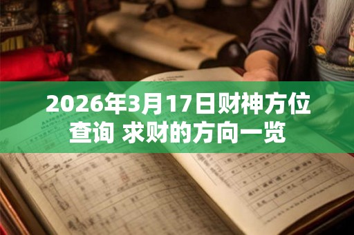 2026年3月17日财神方位查询 求财的方向一览
