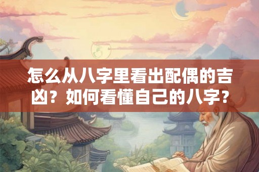 怎么从八字里看出配偶的吉凶？如何看懂自己的八字？