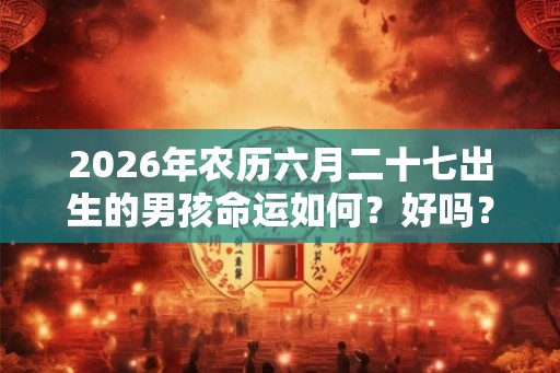 2026年农历六月二十七出生的男孩命运如何？好吗？