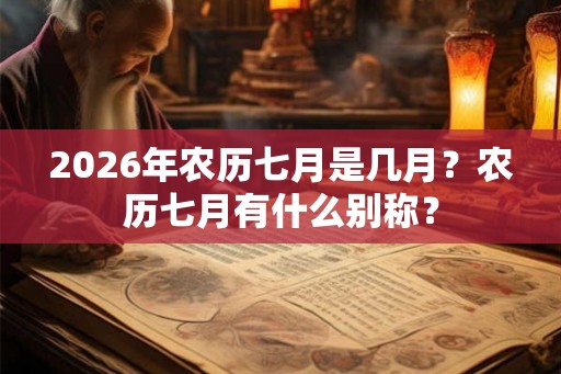 2026年农历七月是几月？农历七月有什么别称？