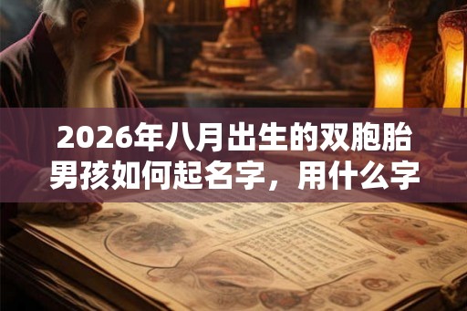 2026年八月出生的双胞胎男孩如何起名字，用什么字比较好