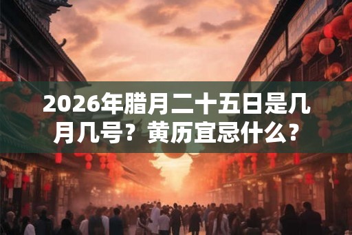 2026年腊月二十五日是几月几号？黄历宜忌什么？