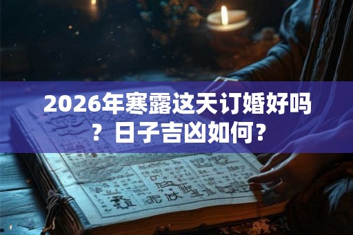 2026年寒露这天订婚好吗？日子吉凶如何？