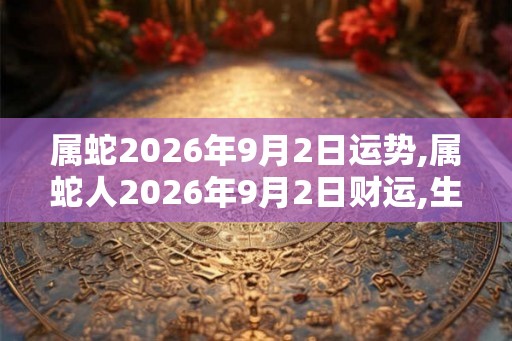属蛇2026年9月2日运势,属蛇人2026年9月2日财运,生肖蛇2026年9月2日运势