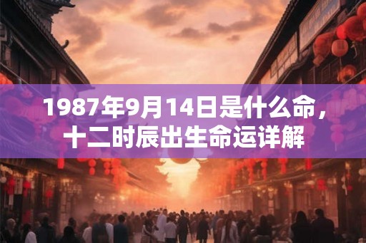 1987年9月14日是什么命，十二时辰出生命运详解