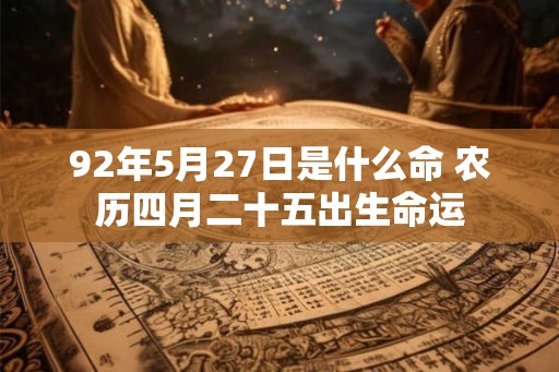 92年5月27日是什么命 农历四月二十五出生命运