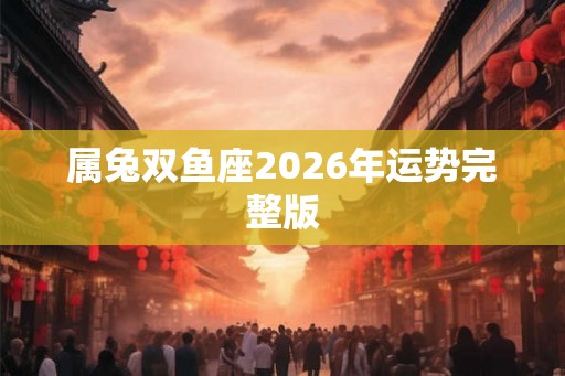 属兔双鱼座2026年运势完整版