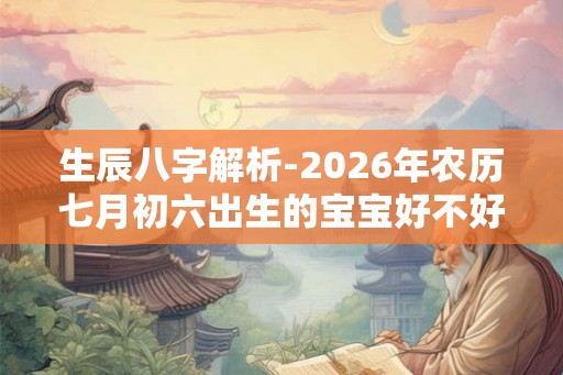 生辰八字解析-2026年农历七月初六出生的宝宝好不好