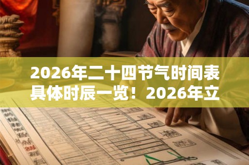 2026年二十四节气时间表具体时辰一览！2026年立夏是几月几日？