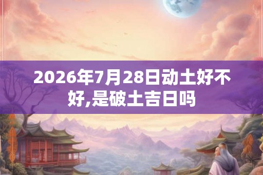 2026年7月28日动土好不好,是破土吉日吗