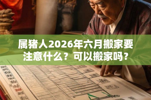属猪人2026年六月搬家要注意什么？可以搬家吗？