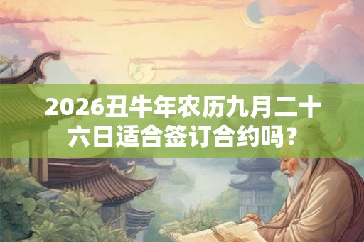2026丑牛年农历九月二十六日适合签订合约吗？