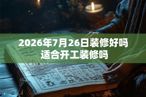 2026年7月26日装修好吗 适合开工装修吗