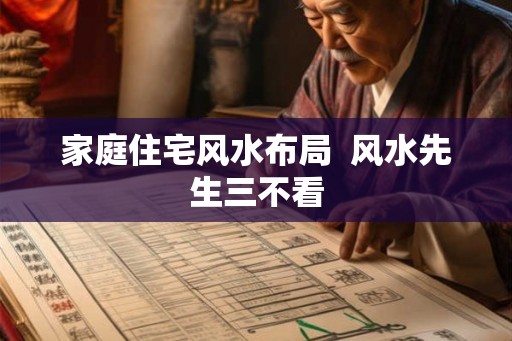 家庭住宅风水布局  风水先生三不看