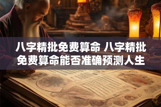 八字精批免费算命 八字精批免费算命能否准确预测人生