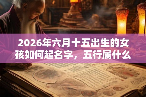 2026年六月十五出生的女孩如何起名字，五行属什么