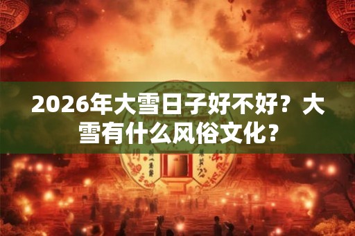 2026年大雪日子好不好？大雪有什么风俗文化？