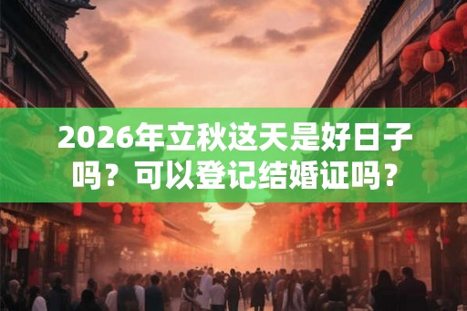 2026年立秋这天是好日子吗？可以登记结婚证吗？