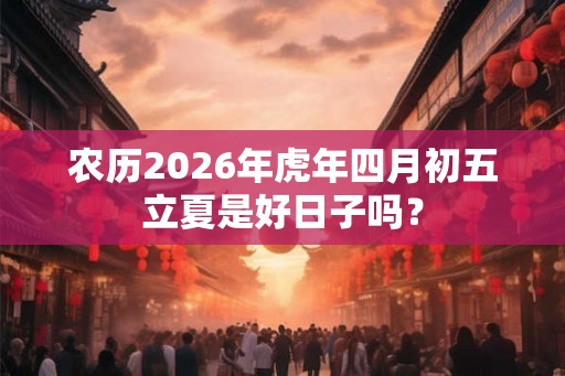 农历2026年虎年四月初五立夏是好日子吗？