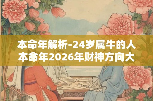 本命年解析-24岁属牛的人本命年2026年财神方向大盘点