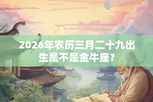 2026年农历三月二十九出生是不是金牛座？