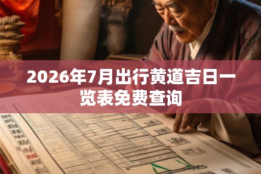 2026年7月出行黄道吉日一览表免费查询