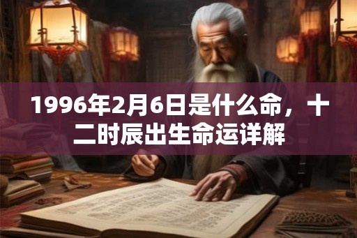 1996年2月6日是什么命，十二时辰出生命运详解