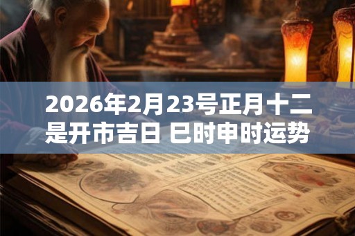 2026年2月23号正月十二是开市吉日 巳时申时运势好