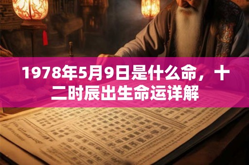 1978年5月9日是什么命,十二时辰出生命运详解 1978年5月9日是什么命,十二时辰出生命运详解