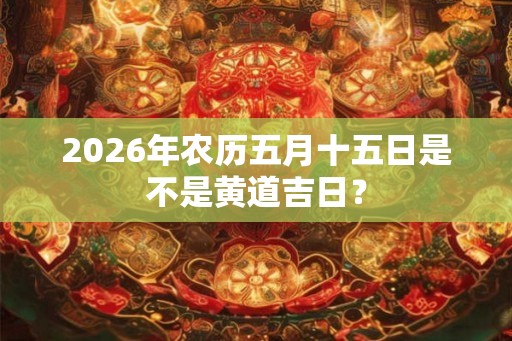 2026年农历五月十五日是不是黄道吉日？