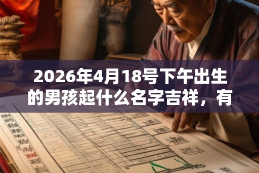 2026年4月18号下午出生的男孩起什么名字吉祥，有什么名字推荐？