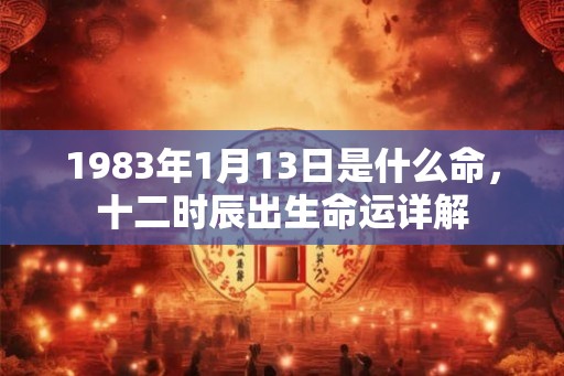 1983年1月13日是什么命，十二时辰出生命运详解