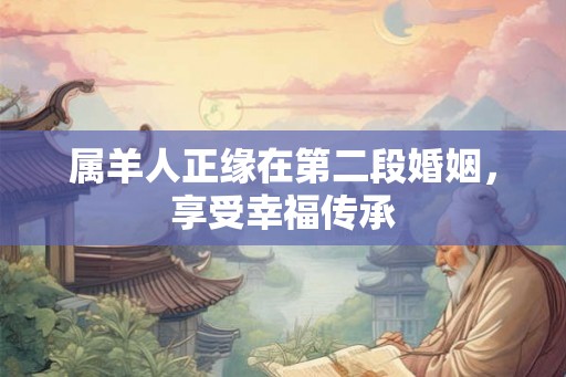 属羊人正缘在第二段婚姻，享受幸福传承