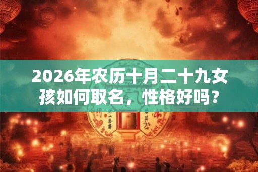 2026年农历十月二十九女孩如何取名，性格好吗？