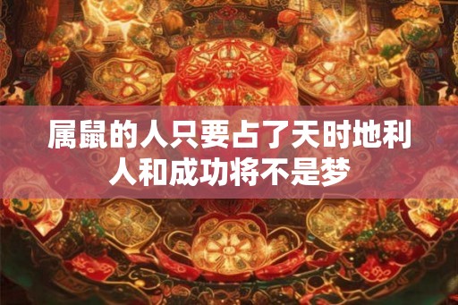 属鼠的人只要占了天时地利人和成功将不是梦