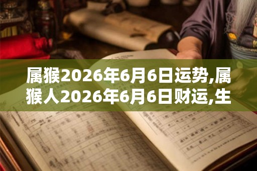 属猴2026年6月6日运势,属猴人2026年6月6日财运,生肖猴2026年6月6日运势