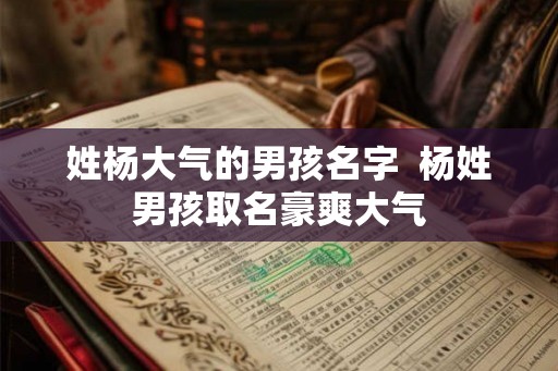姓杨大气的男孩名字 杨姓男孩取名豪爽大气 姓杨大气的男孩名字 杨姓男孩取名豪爽大气