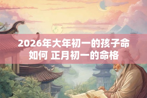 2026年大年初一的孩子命如何 正月初一的命格