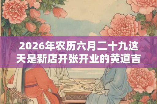 2026年农历六月二十九这天是新店开张开业的黄道吉日吗？