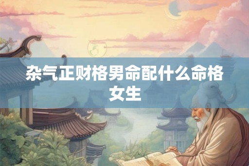 杂气正财格男命配什么命格女生