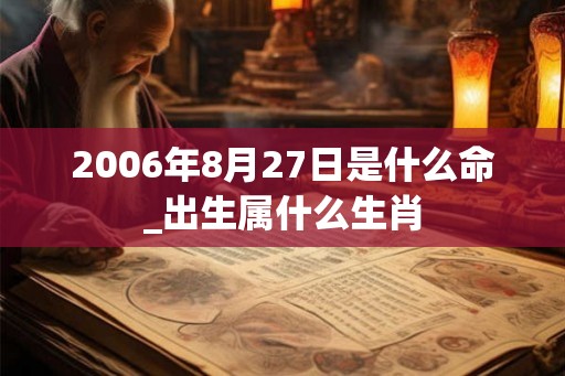 2006年8月27日是什么命_出生属什么生肖