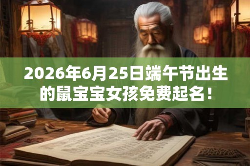 2026年6月25日端午节出生的鼠宝宝女孩免费起名！