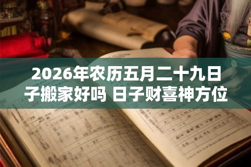 2026年农历五月二十九日子搬家好吗 日子财喜神方位