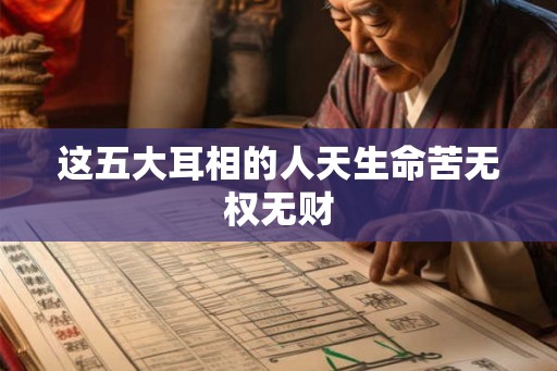 这五大耳相的人天生命苦无权无财