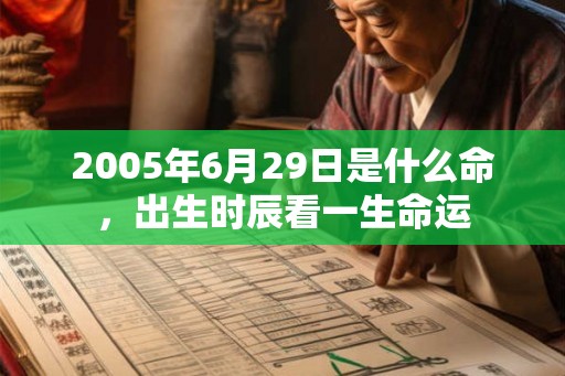 2005年6月29日是什么命，出生时辰看一生命运