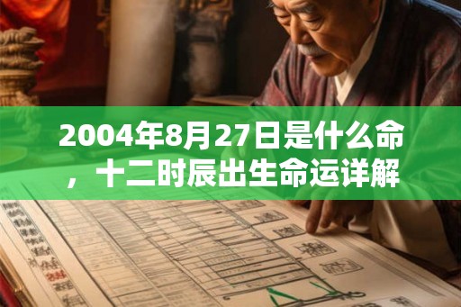 2004年8月27日是什么命，十二时辰出生命运详解
